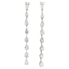 Pear Shape 8ctw Diamond Dangles Platinum
