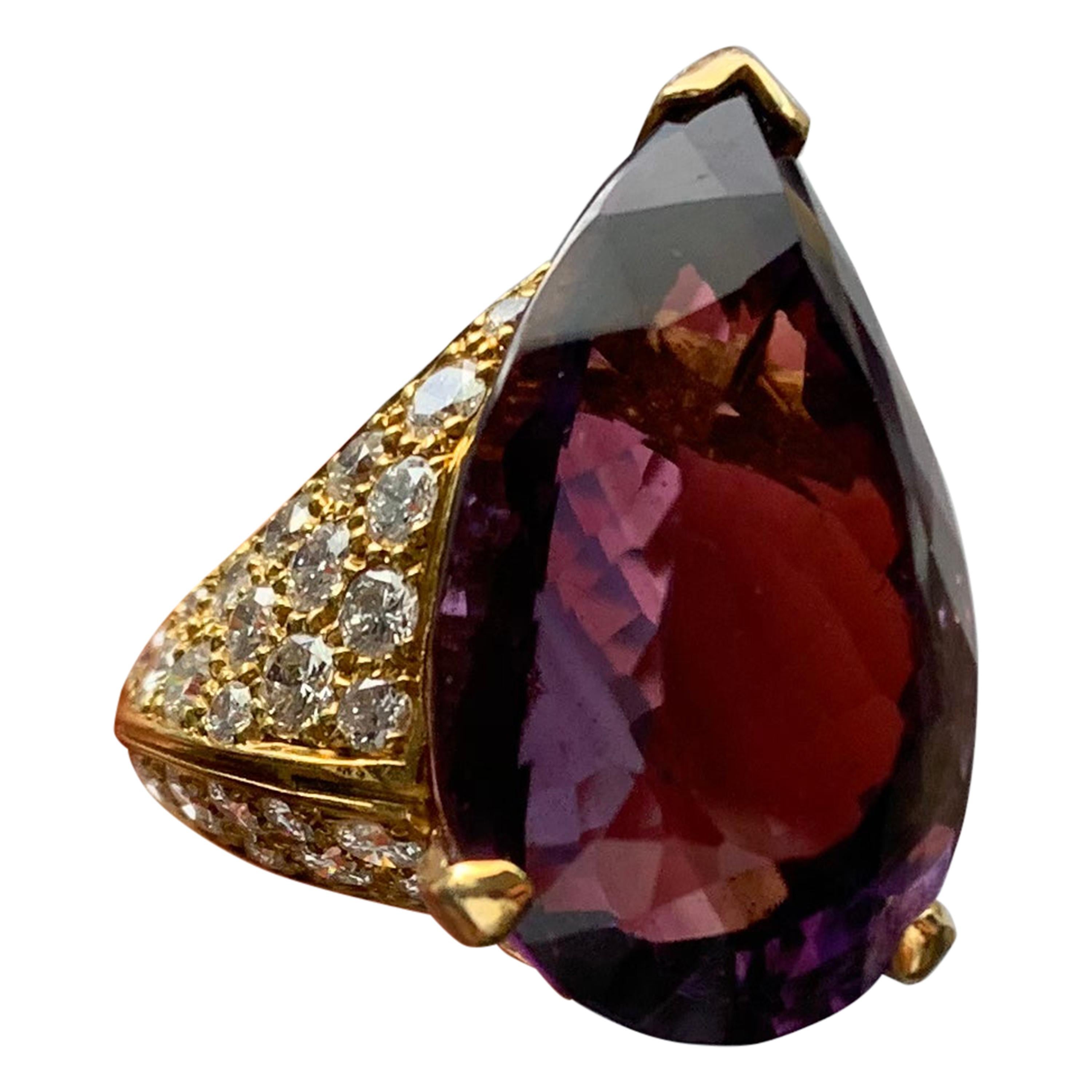 Pear Shape Amethyst Cocktail Ring