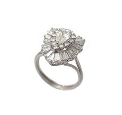Pear Shape Ballerina Ring in Platinum