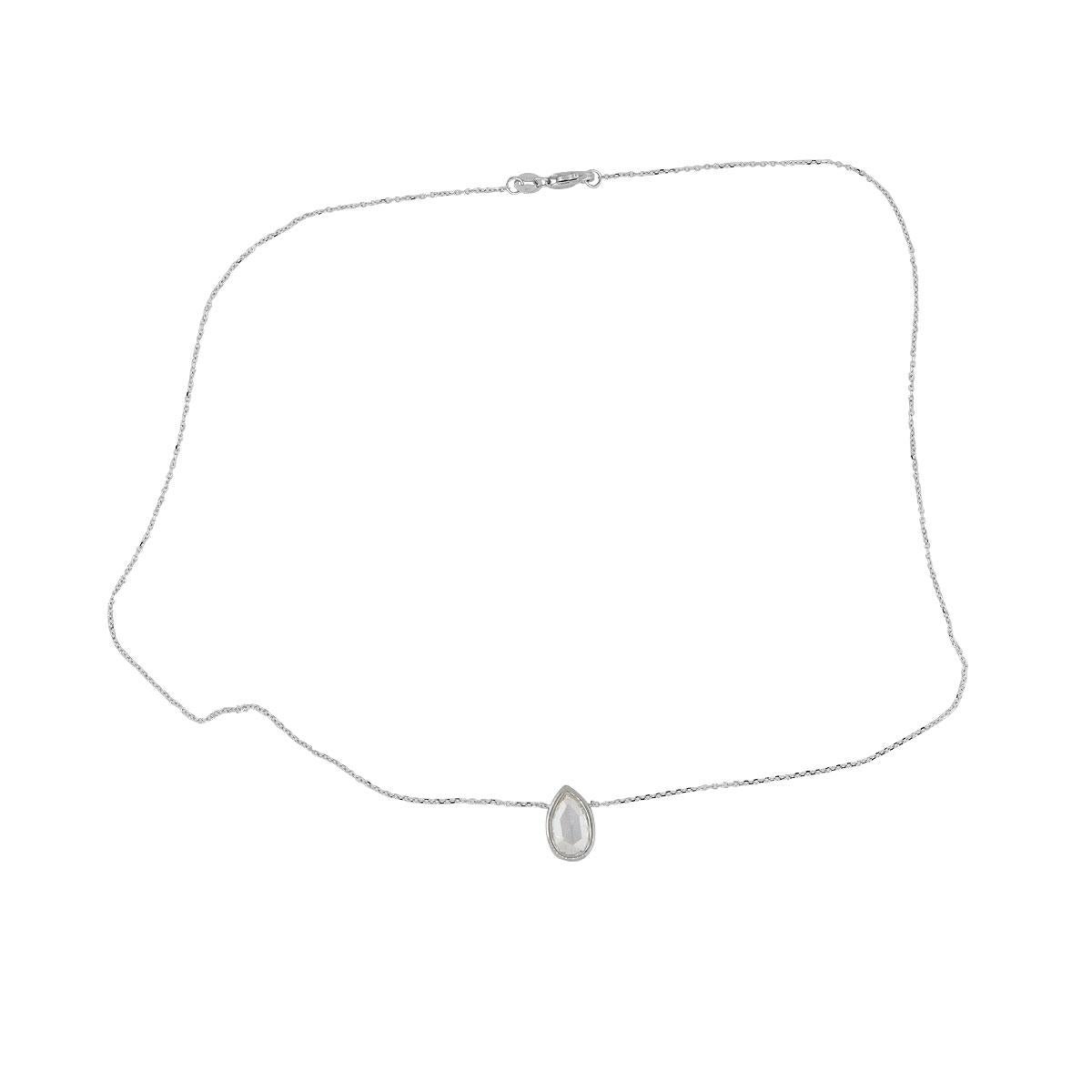 Diamant-Halskette in Birnenform mit Lünette im Zustand „Neu“ im Angebot in Boca Raton, FL