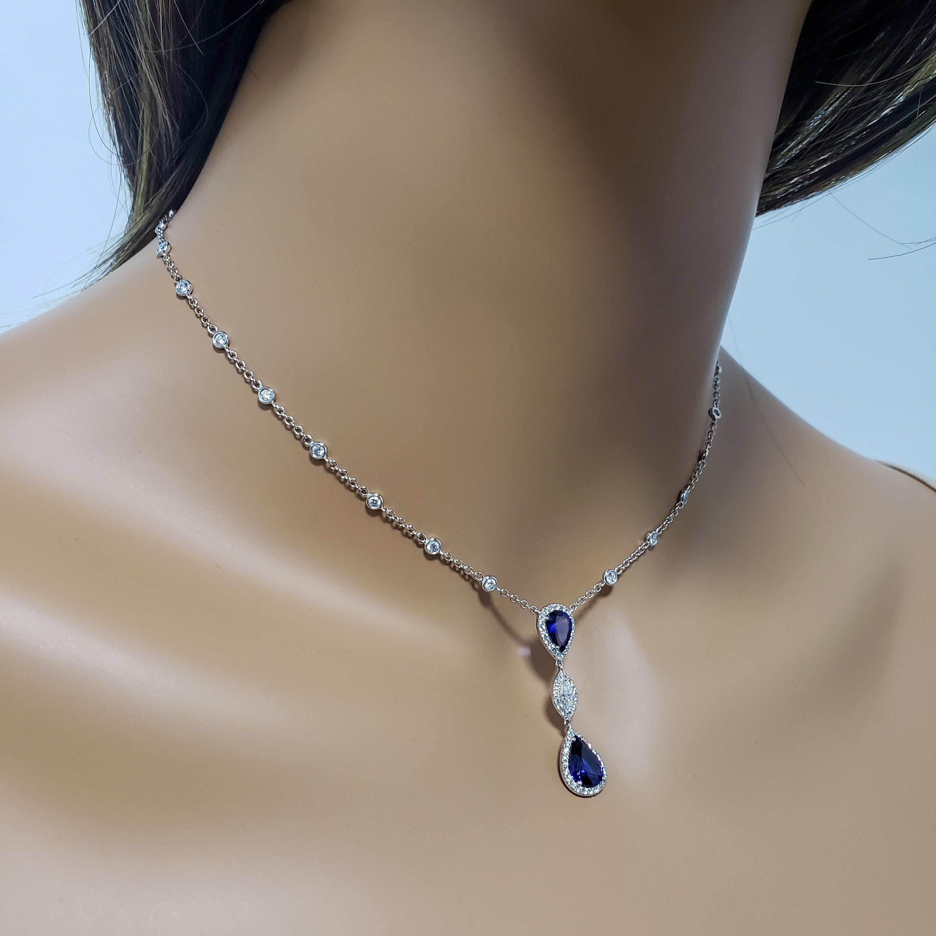 pear shaped sapphire necklace