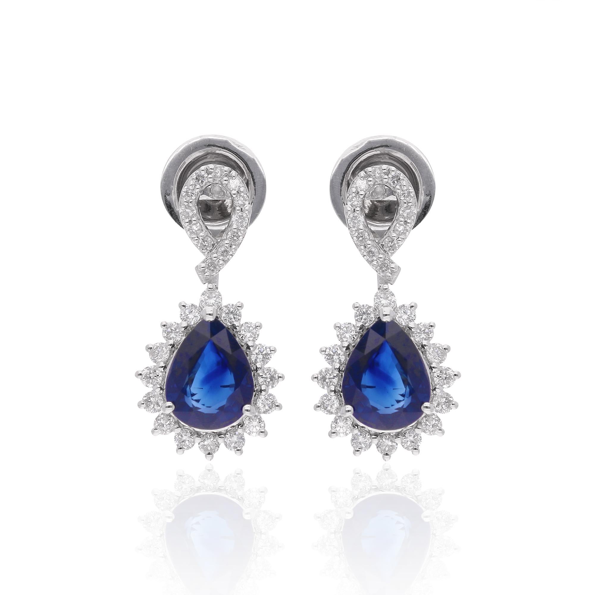 Crafted from 18k solid white gold, each earring features a stunning Sapphire encircled by a halo of brilliant, sparkling diamonds. These earrings are available in 10k/14k/18k, Rose Gold/Yellow Gold/White Gold.

These are perfect Gift for Mom,