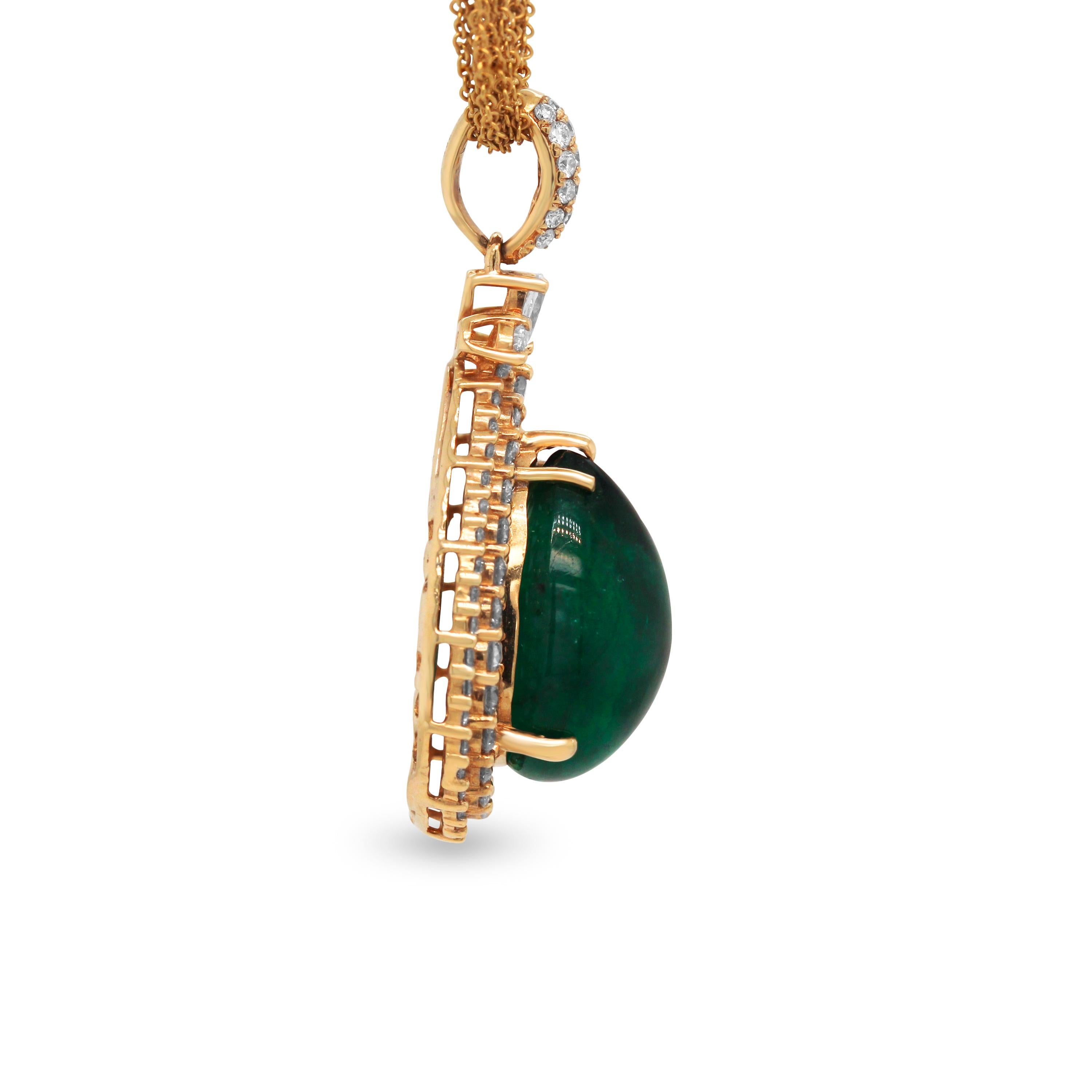 emerald cabochon necklace