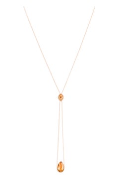 20.70 Carat CITRINE Diamond Yellow Gold Necklace