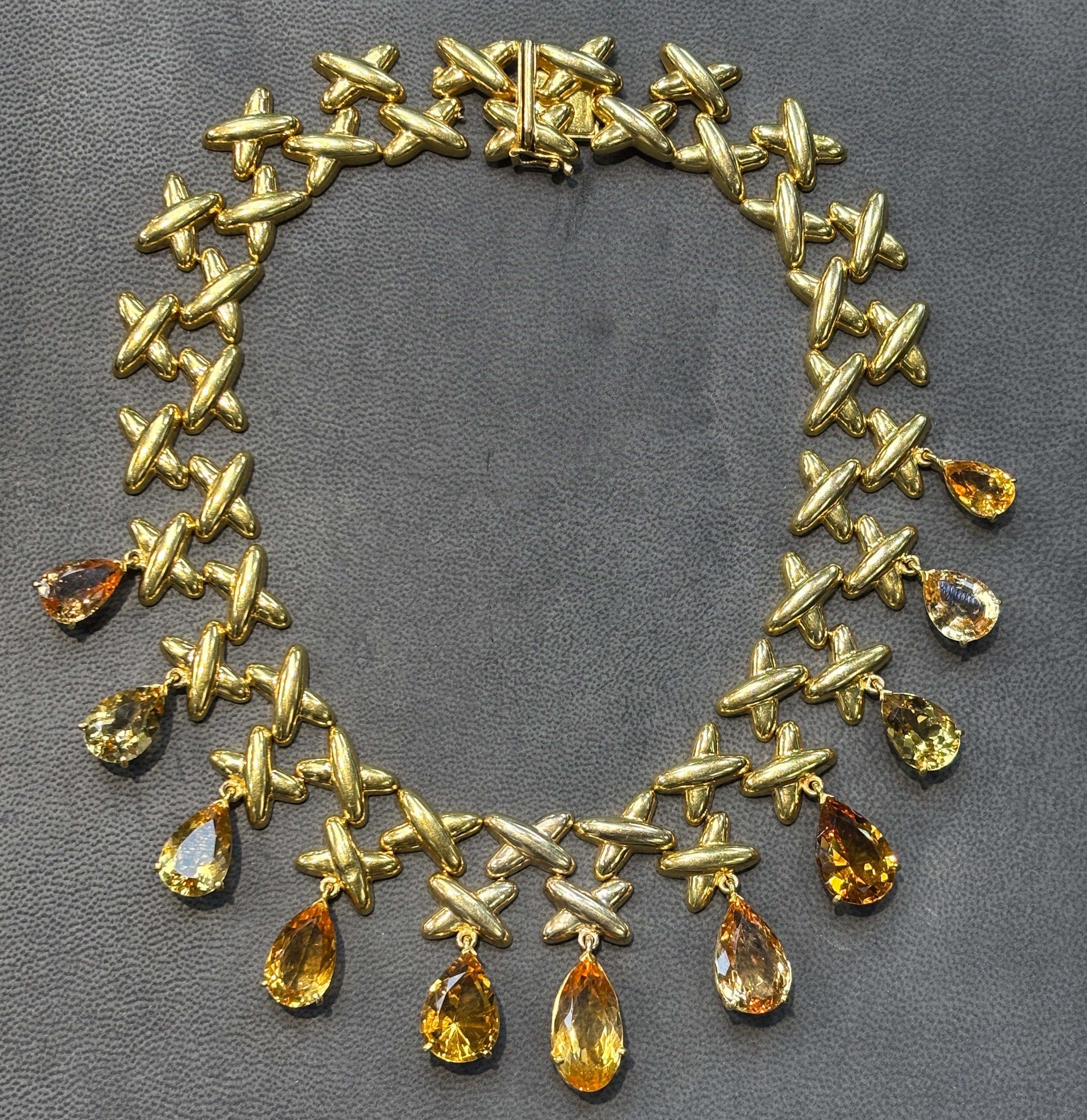 Collana di citrini a forma di pera In condizioni ottime in vendita a New York, NY