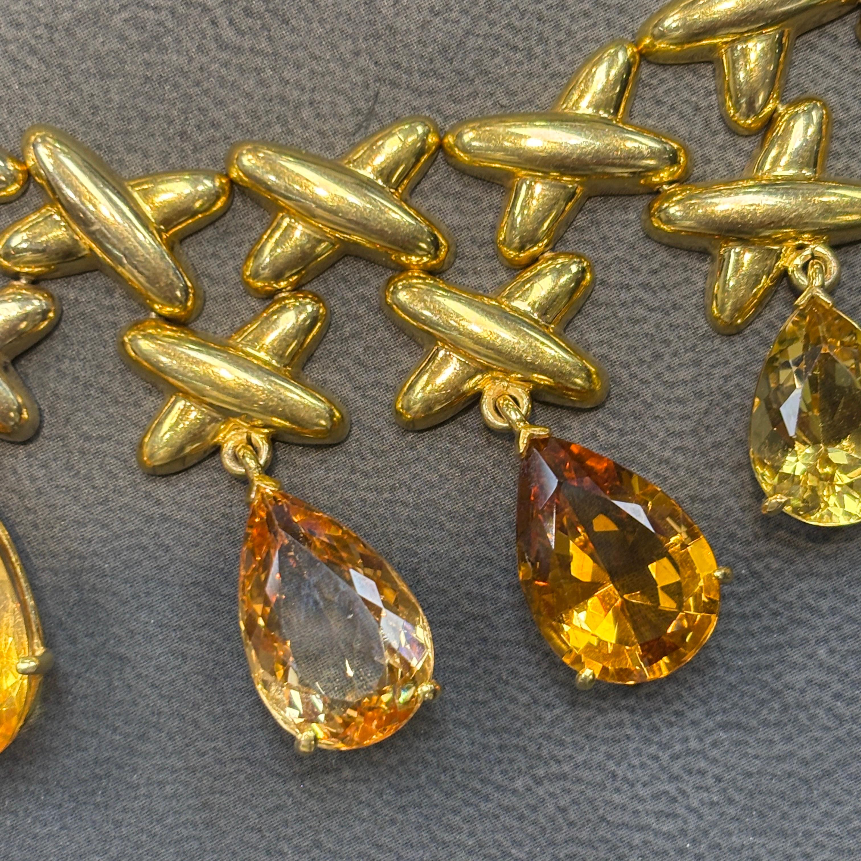 Collana di citrini a forma di pera in vendita 1