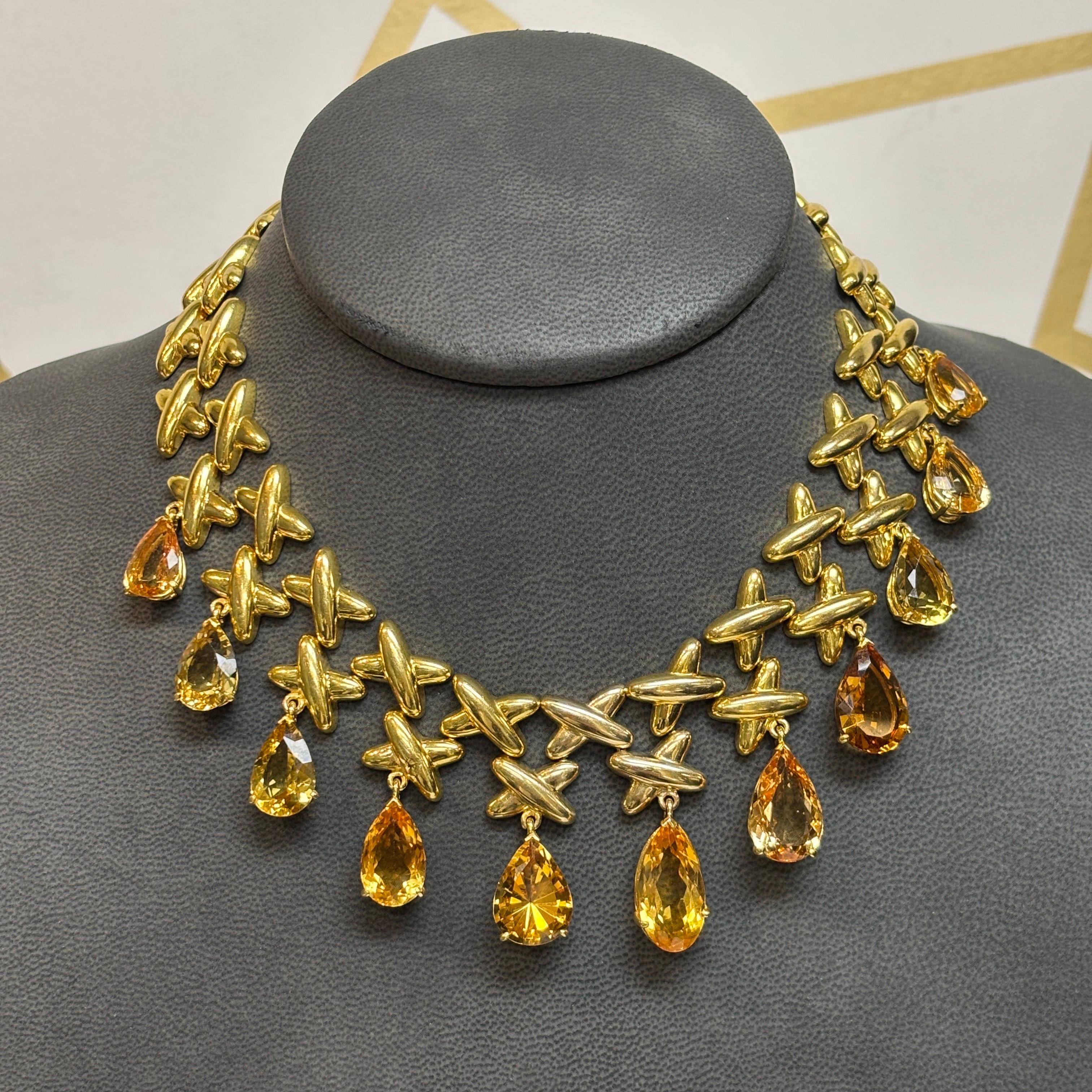 Collana di citrini a forma di pera in vendita 4