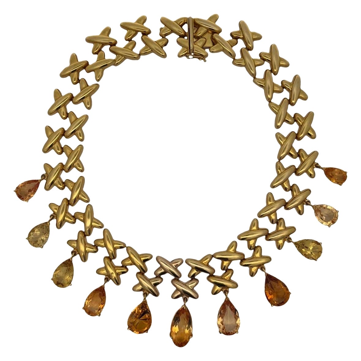 Collana di citrini a forma di pera