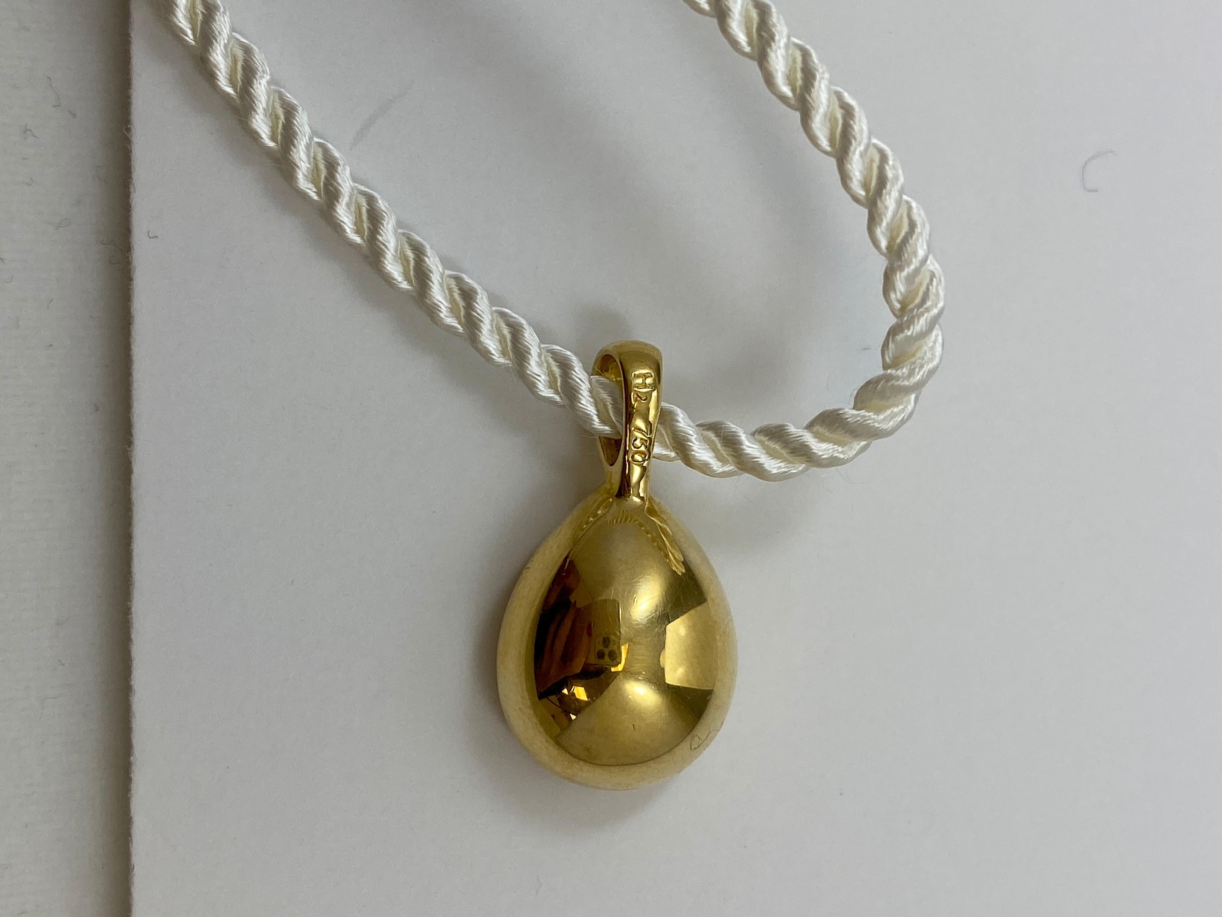 Hammerman Brothers Pear Shape Citrine Pendant on Silk Cord In New Condition For Sale In New York, NY