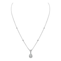 Roman Malakov Pear Shape Cluster Diamond Pendant Necklace