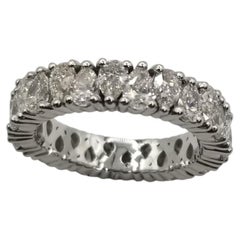 Pear Shape Cut Diamond 3.03cts. Eternity Ring Set in 14k White Gold