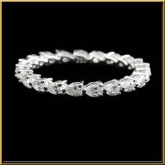 Pear Shape Diamond 0.07 Carat Each, 0.95 Ct Total Eternity Ring in 18 Karat Gold