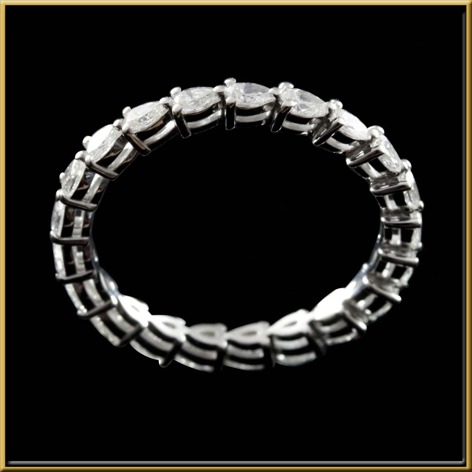 For Sale:  Pear Shape Diamond 0.07 Carat Each, 0.95 Ct Total Eternity Ring in 18 Karat Gold 3