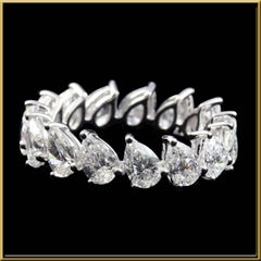 Pear Shape Diamond 0.30 Carat Eternity Ring in 18 Karat Gold