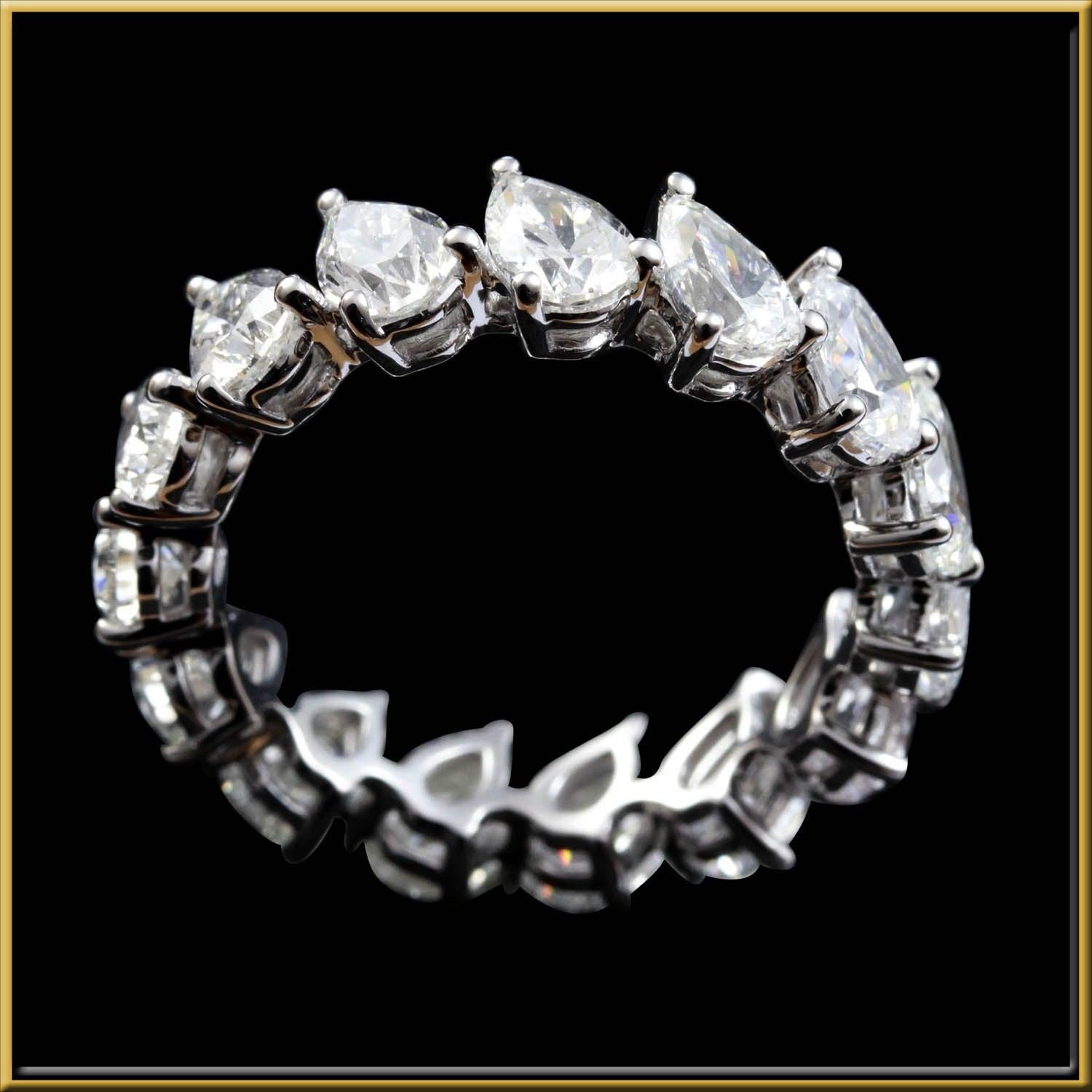 For Sale:  Pear Shape Diamond 0.30 Carat Eternity Ring in 18 Karat Gold 3