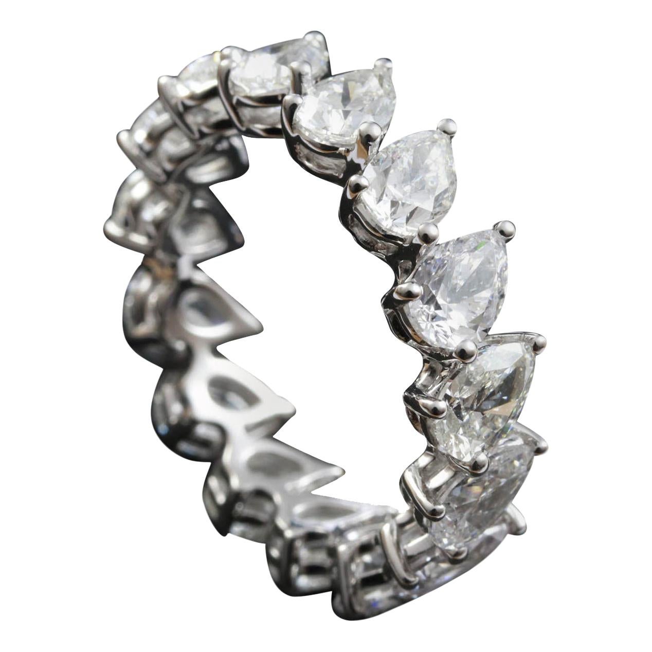 For Sale:  Pear Shape Diamond 0.30 Carat Eternity Ring in 18 Karat Gold
