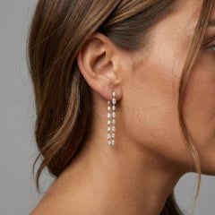 Pear Shape Diamond 14K (or 18k upon request) Yellow Gold Hoop Earrings