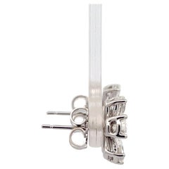 Pear Shape Diamond Cluster Floral Earrings 3.15 Carats 18 Karat White Gold