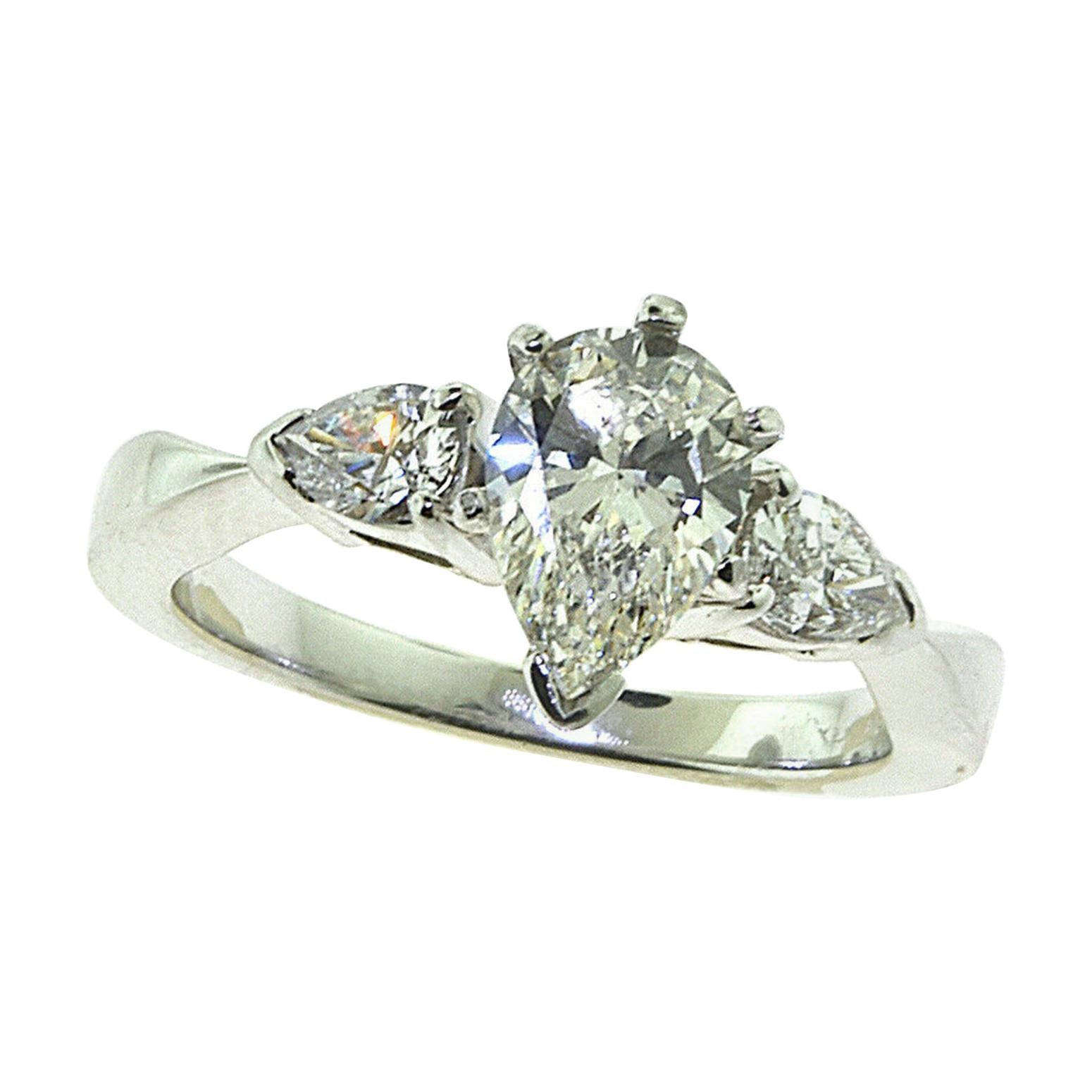 Pear Shape Diamond Engagement Ring For Sale