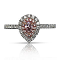 Pear Shape Diamond Engagement Ring GIA Certified FIPP