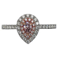 Pear Shape Diamond Engagement Ring GIA Certified FIPP