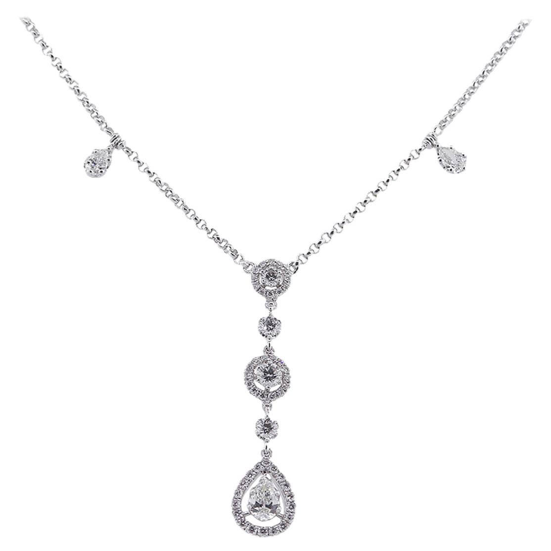 Halo Drop Pearl Necklace main image 1