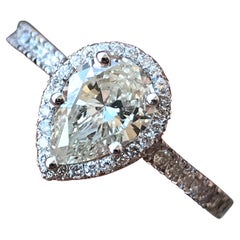 Diamant-Halo-Verlobungsring in Birnenform, 0,85 Zentrum Diamant