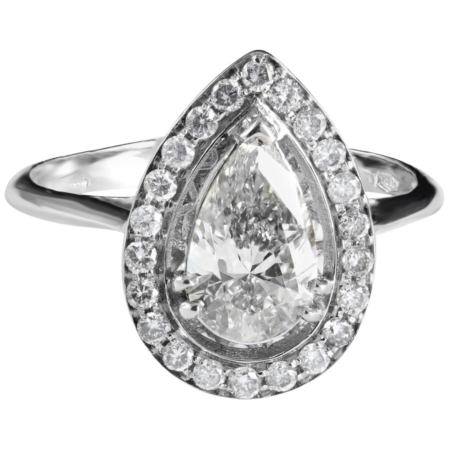 Cartier Diamond, Oval Shape Engagement Ring set in British Hallmarked