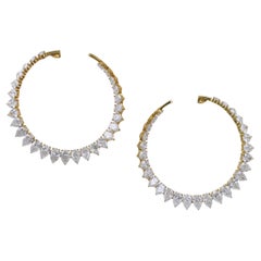 Pear Shape Diamond Hoop Earrings