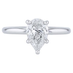 Pear Shape Diamond Platinum Engagement Ring