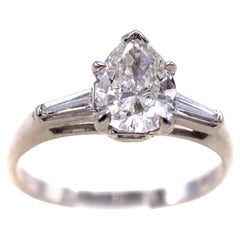Pear Shape Diamond Platinum Engagement Ring