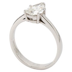 Pear Shape Diamond Solitaire Engagement Ring in Platinum