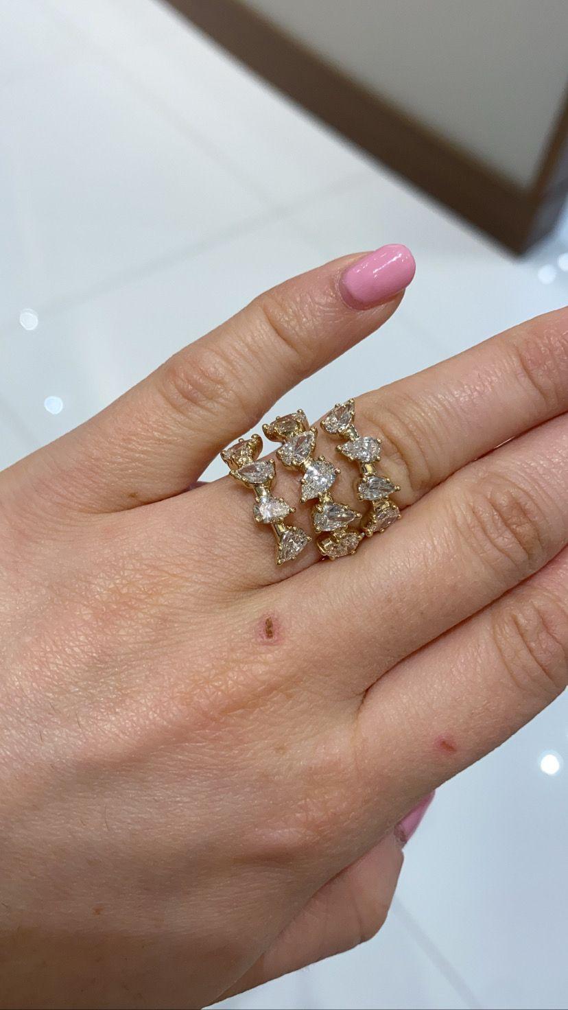 Women's Pear Shape Diamond Spiral Ring