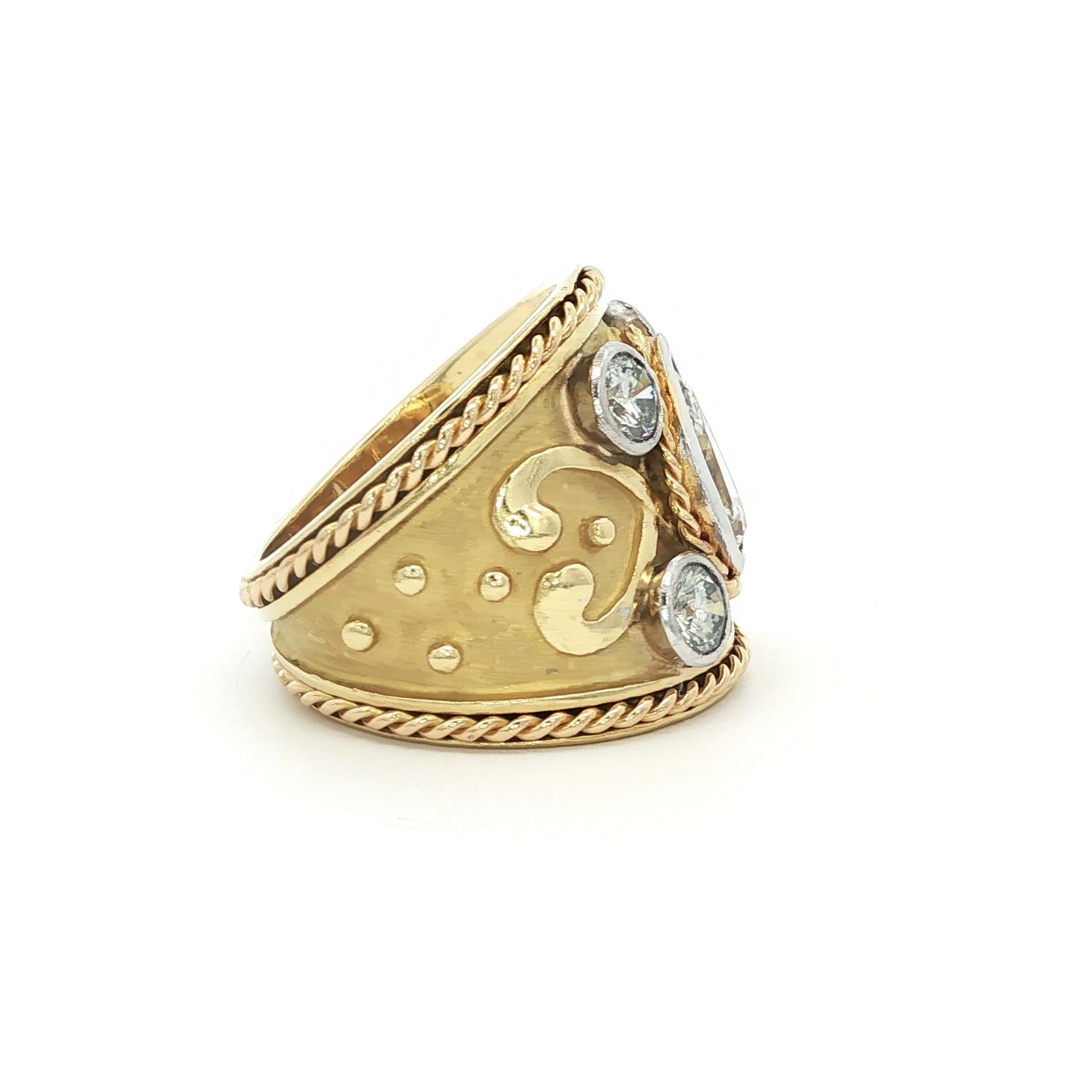 Bracelet cigare en or jaune 18K avec diamant en forme de poire et effilé Unisexe en vente