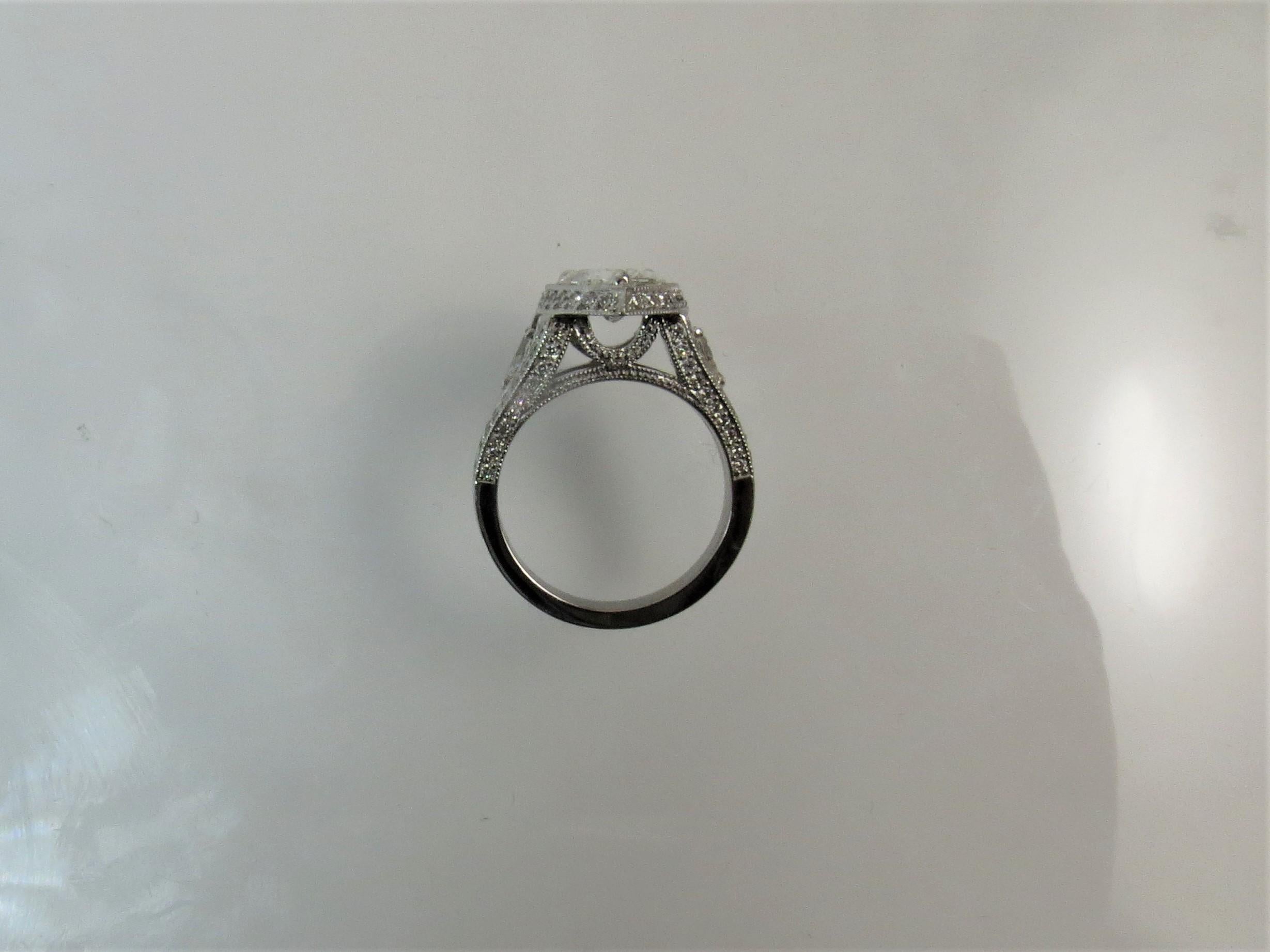 Pear Shape Diamond Weighing 1.74 Carat in Platinum Diamond Mounting In New Condition In Chicago, IL