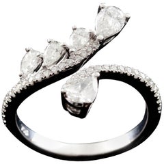 Pear Shape Diamond Wrap around Graduating Half Eternity Ring in 18 Karat Gold