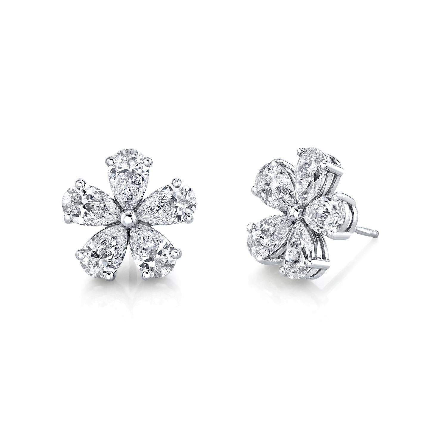 flower shaped diamond earrings