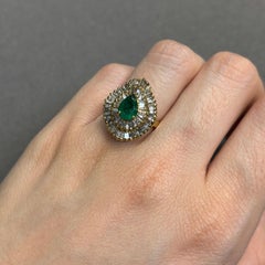 Pear Shape Emerald Ballerina Ring