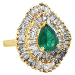 Pear Shape Emerald Ballerina Ring Pear Shape Emerald Ballerina Ring