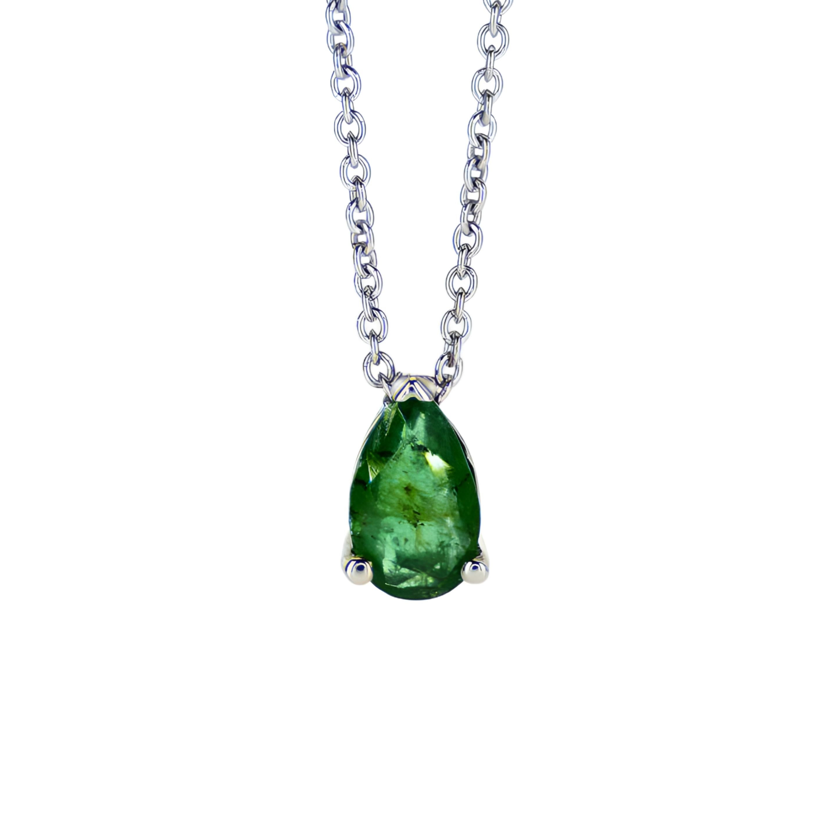 14K White Gold 0.50Ct Pear Shape Emerald Necklace

Product Description:

Introducing our Pear Shape Emerald White Gold Necklace, an exquisite piece that showcases the timeless beauty of a 0.50Ct pear shape emerald, elegantly set in 14K white gold. A