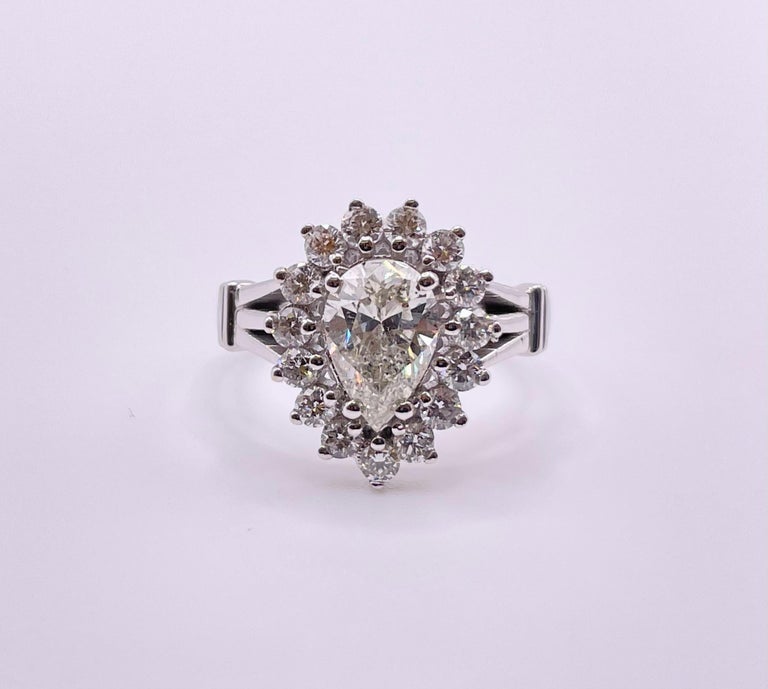 Pear Shape Engagement Diamond Ring 1.20 Carat For Sale at 1stDibs