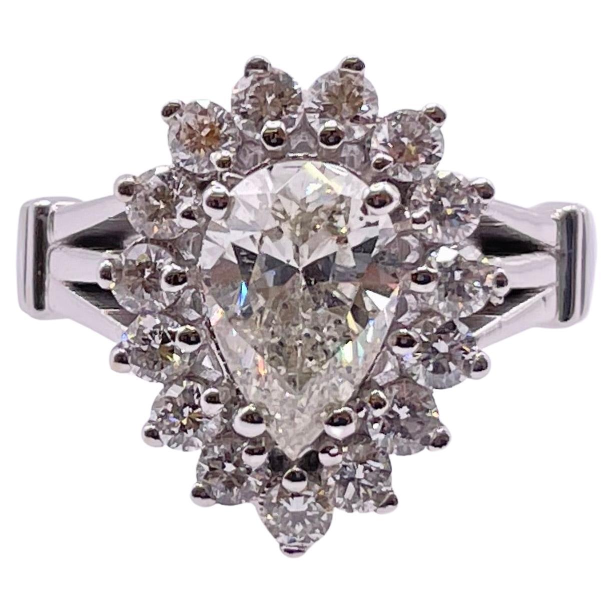Pear Shape Engagement Diamond Ring 1.20 Carat