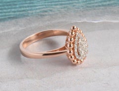Pear Shape Engagement Diamond Ring in 18 Karat Solid Rose Gold