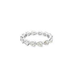 Pear Shape Eternity Diamond Ring 2.00 CT 18K WG