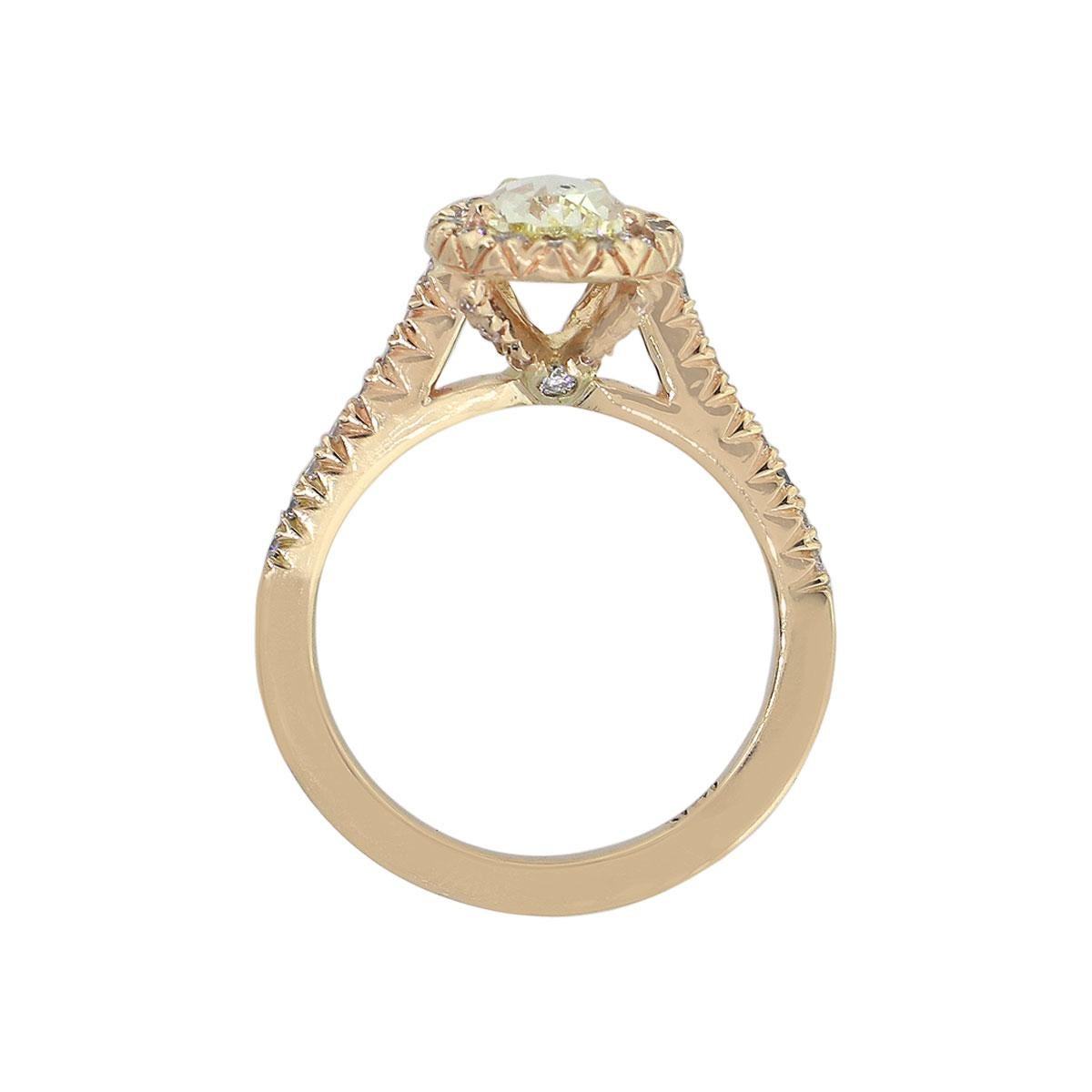 Pear Cut Pear Shape GIA Diamond Halo Ring