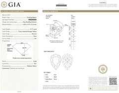 Pear Shape GIA Fancy Intense Orange-Yellow Diamond Ring in Platinum