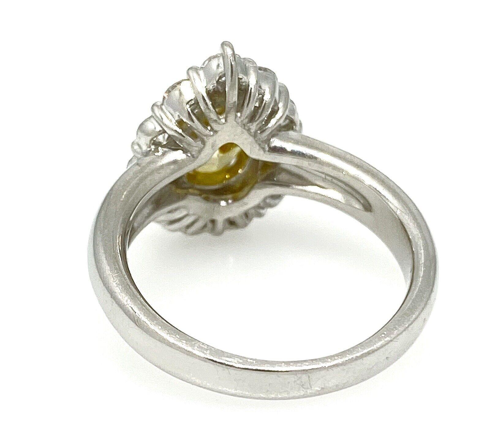 Pear Cut Pear Shape GIA Fancy Intense Orange-Yellow Diamond Ring in Platinum For Sale