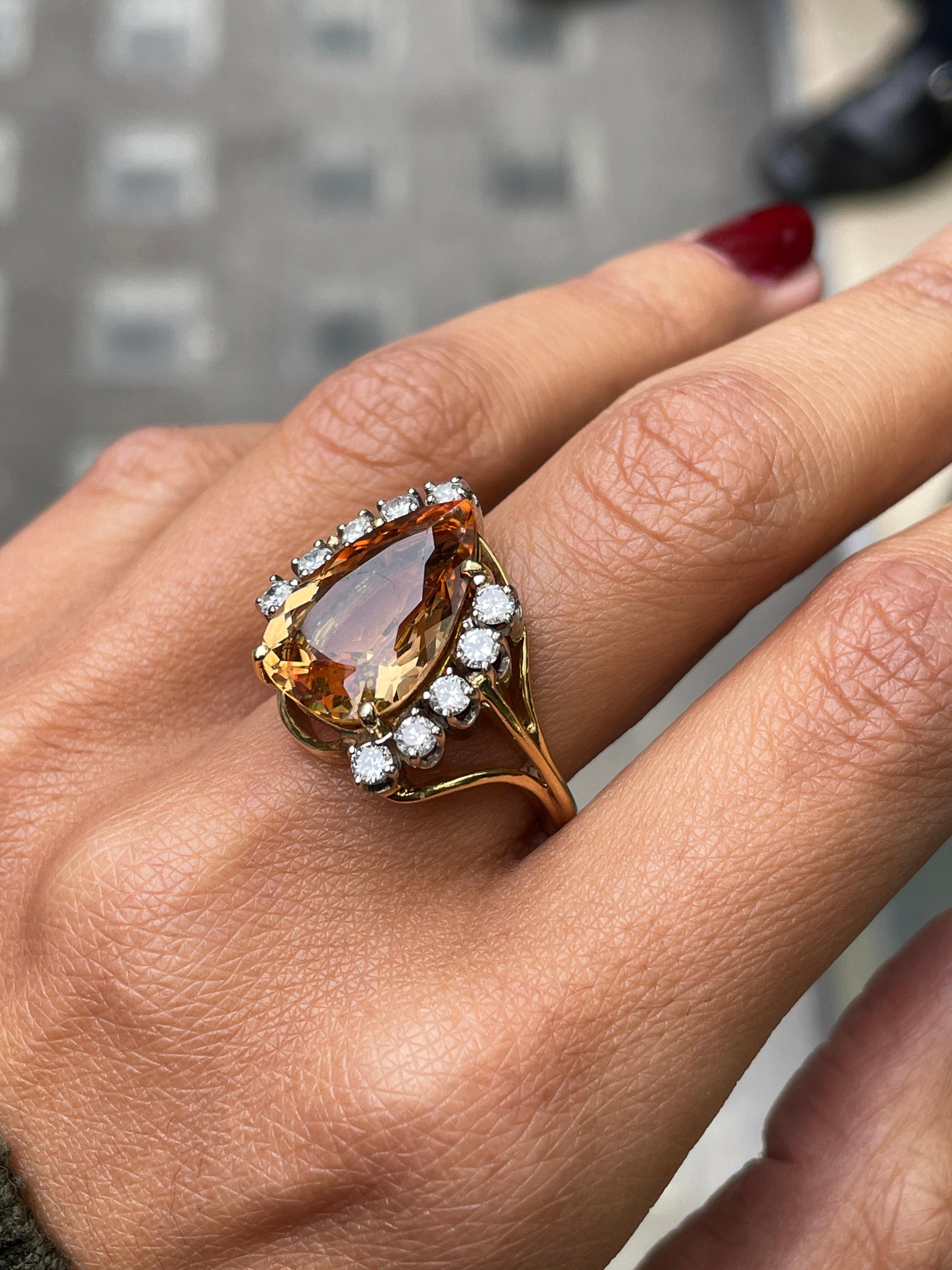 pear shaped topaz ring