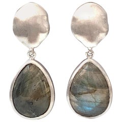 Pear-shape Labradorite Drop Earrings