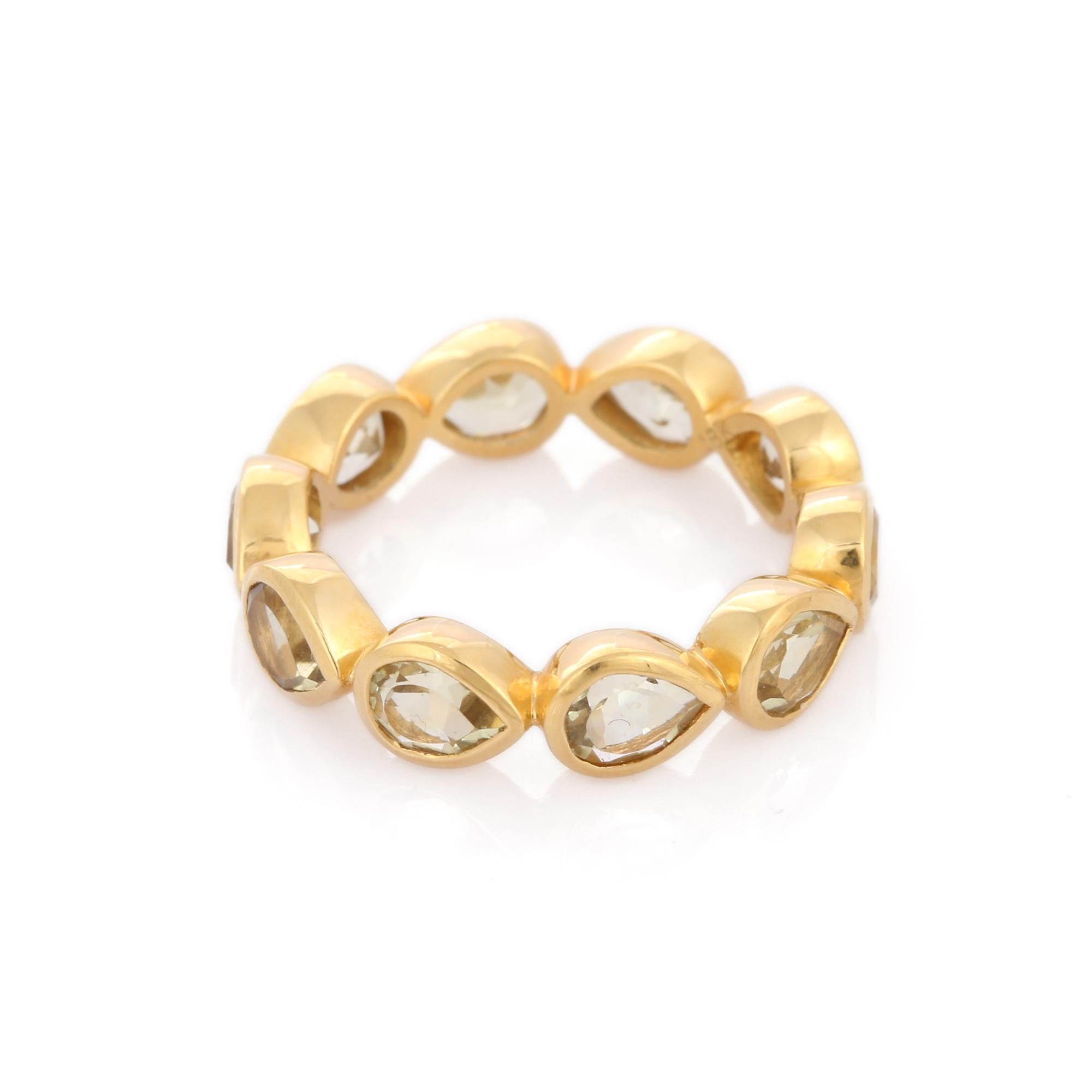 For Sale:  3 CTW Lemon Topaz Eternity Band in 18k Solid Yellow Gold 2